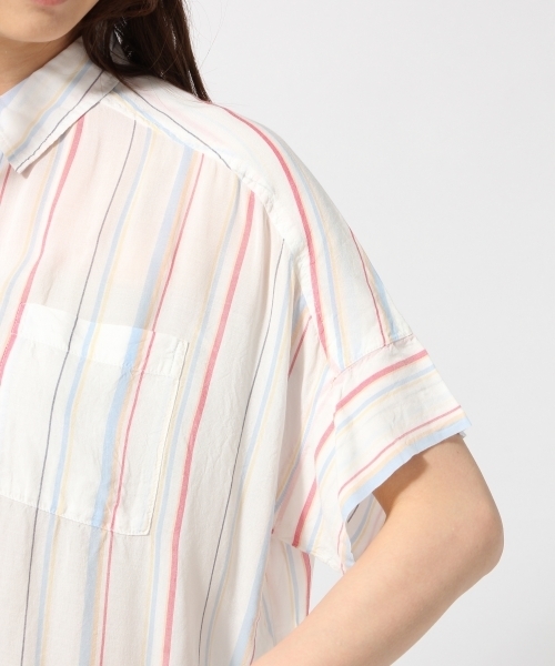 GLOBAL WORK（グローバルワーク）の「アソートシャツワンピース半袖/744791（シャツワンピース・レディース・オフホワイト/オレンジ系その他/ネイビー・LARGE/MEDIUM）」の14枚目の写真