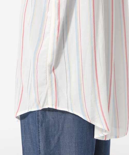 GLOBAL WORK（グローバルワーク）の「アソートシャツワンピース半袖/744791（シャツワンピース・レディース・オフホワイト/オレンジ系その他/ネイビー・LARGE/MEDIUM）」の6枚目の写真