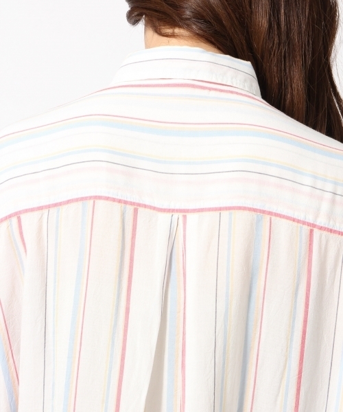 GLOBAL WORK（グローバルワーク）の「アソートシャツワンピース半袖/744791（シャツワンピース・レディース・オフホワイト/オレンジ系その他/ネイビー・LARGE/MEDIUM）」の7枚目の写真