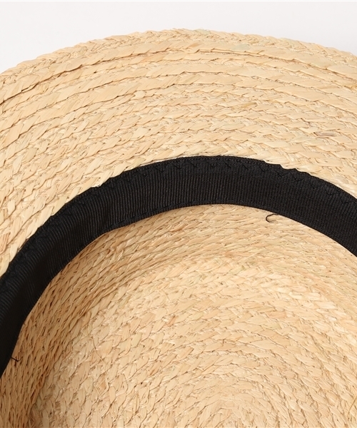 AZUL by moussy（アズールバイマウジー）の「ラフィアカンカン帽（ハット・レディース・ベージュ/ブラック・FREE）」の4枚目の写真