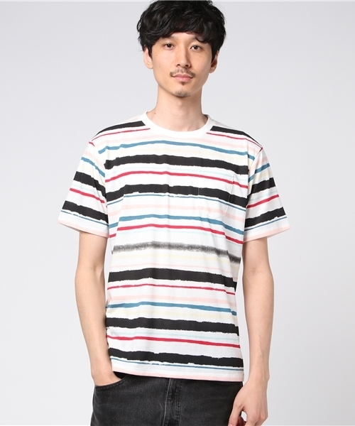 CIAOPANIC TYPY（チャオパニックティピー）の「ハンドマルチボーダーTee（Tシャツ/カットソー・メンズ・ホワイト・SMALL/LARGE/MEDIUM）」の8枚目の写真