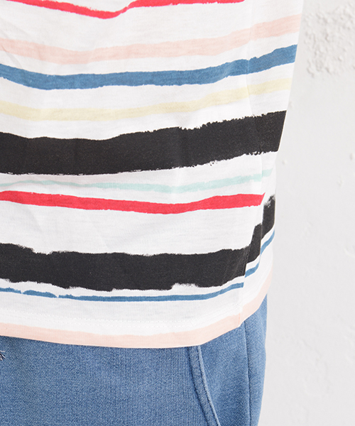 CIAOPANIC TYPY（チャオパニックティピー）の「ハンドマルチボーダーTee（Tシャツ/カットソー・メンズ・ホワイト・SMALL/LARGE/MEDIUM）」の7枚目の写真