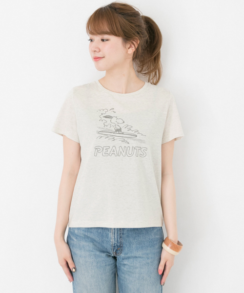 URBAN RESEARCH（アーバンリサーチ）の「SNOOPY SURF T-SHIRTS（Tシャツ/カットソー・レディース・チャコールグレー/オフホワイト・FREE）」の4枚目の写真