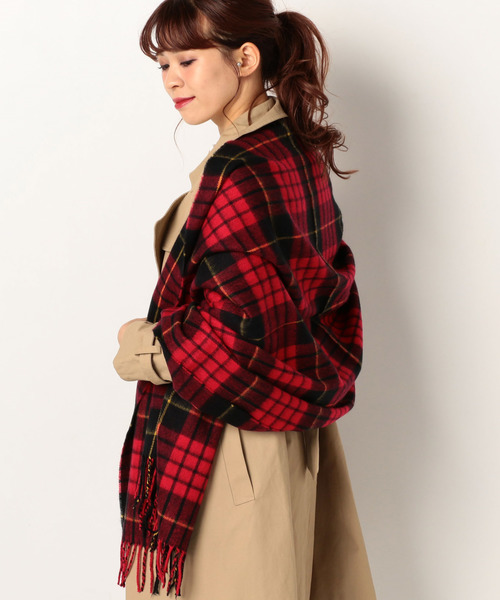 archives（アルシーヴ）の「大判チェックストール（ストール/ショール・レディース・ブラック/ベージュ/グリーン/ネイビー/ダークブルー/ピンク/レッド/ブルー/ワイン/モスグリーン・MEDIUM）」の12枚目の写真
