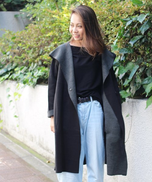 ivory court（アイボリーコート）の「リバーシブルセッケツコーディガン◆（カーディガン/ボレロ・レディース・ベージュ/ネイビー/ブラック・FREE）」の2枚目の写真