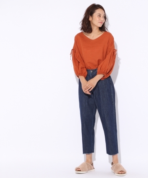 niko and...（ニコアンド）の「袖リボンブラウス（シャツ/ブラウス・レディース・ベージュ/オレンジ/チャコール・LARGE/MEDIUM）」の19枚目の写真