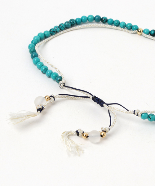 岩座 IWAKURA（イワクラ）の「【岩座】産石絹紐アンクレット 12月 ターコイズ（アンクレット・レディース・ターコイズブルー・FREE）」の2枚目の写真