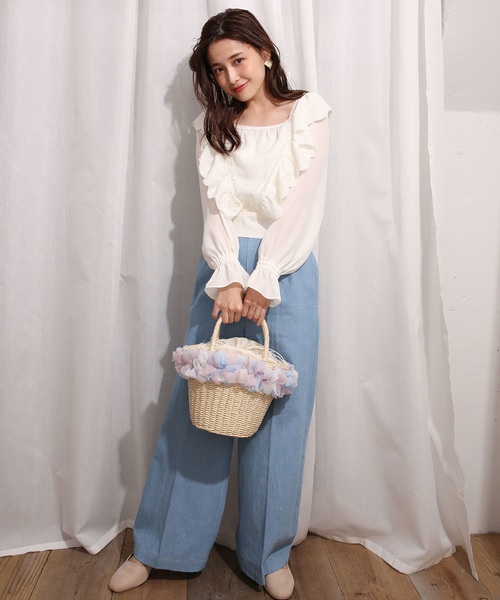 one after another NICE CLAUP（ワンアフターアナザーナイスクラップ）の「衿フリル刺繍ブラウス（シャツ/ブラウス・レディース・アイボリー・FREE）」の5枚目の写真