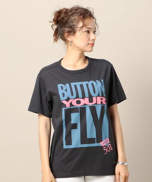 Levi's（リーバイス）の「＜LEVI’S＞BUTTON YOUR FLY グラフィックTシャツ（Tシャツ/カットソー・レディース・ダークグレー/ホワイト・SMALL）」の7枚目の写真