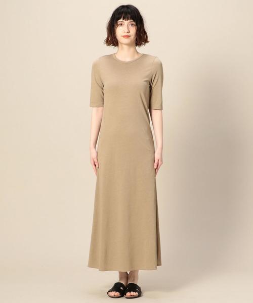 【美品♡】BEATY&YOUTH コットンシルク 半袖ロングフレアワンピース ワンピース レディース ロング 春 夏 レース セーラーカラー