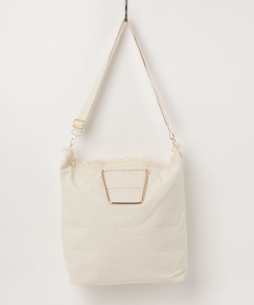 Fun & Daily（ファンアンドデイリー）の「F&D : BIG 2WAY CanvasToteBag（トートバッグ・レディース・アイボリー・FREE）」の5枚目の写真