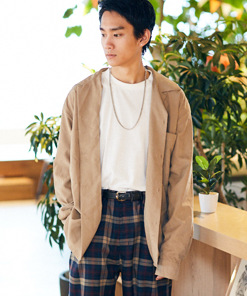 kutir（クティール）の「open collor shirt  / オープンカラーシャツ ビッグシルエット（シャツ/ブラウス・メンズ・レッド系その他/ベージュ/ブラウン/ベージュ系その他/ブラック/ブラウン系その他・MEDIUM/LARGE）」の5枚目の写真