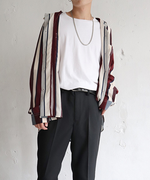 kutir（クティール）の「open collor shirt  / オープンカラーシャツ ビッグシルエット（シャツ/ブラウス・メンズ・レッド系その他/ベージュ/ブラウン/ベージュ系その他/ブラック/ブラウン系その他・MEDIUM/LARGE）」の6枚目の写真