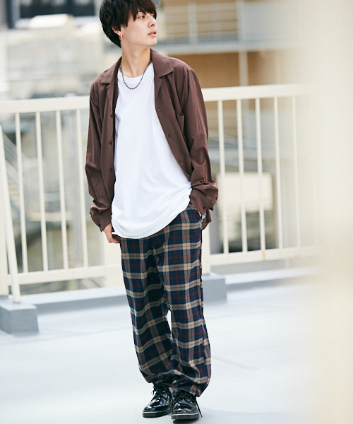 kutir（クティール）の「open collor shirt  / オープンカラーシャツ ビッグシルエット（シャツ/ブラウス・メンズ・レッド系その他/ベージュ/ブラウン/ベージュ系その他/ブラック/ブラウン系その他・MEDIUM/LARGE）」の8枚目の写真