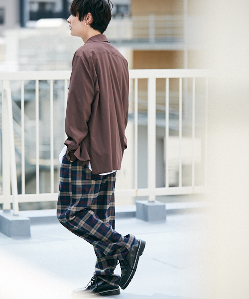 kutir（クティール）の「open collor shirt  / オープンカラーシャツ ビッグシルエット（シャツ/ブラウス・メンズ・レッド系その他/ベージュ/ブラウン/ベージュ系その他/ブラック/ブラウン系その他・MEDIUM/LARGE）」の9枚目の写真