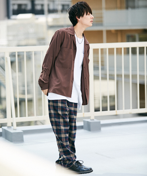 kutir（クティール）の「open collor shirt  / オープンカラーシャツ ビッグシルエット（シャツ/ブラウス・メンズ・レッド系その他/ベージュ/ブラウン/ベージュ系その他/ブラック/ブラウン系その他・MEDIUM/LARGE）」の10枚目の写真