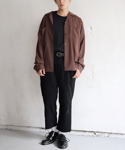 kutir（クティール）の「open collor shirt  / オープンカラーシャツ ビッグシルエット（シャツ/ブラウス・メンズ・レッド系その他/ベージュ/ブラウン/ベージュ系その他/ブラック/ブラウン系その他・MEDIUM/LARGE）」の19枚目の写真