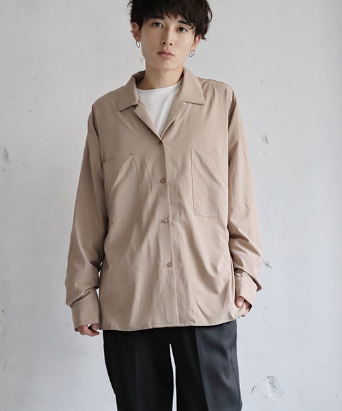 kutir（クティール）の「open collor shirt  / オープンカラーシャツ ビッグシルエット（シャツ/ブラウス・メンズ・レッド系その他/ベージュ/ブラウン/ベージュ系その他/ブラック/ブラウン系その他・MEDIUM/LARGE）」の22枚目の写真