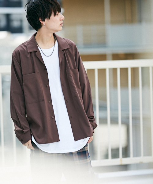 kutir（クティール）の「open collor shirt  / オープンカラーシャツ ビッグシルエット（シャツ/ブラウス・メンズ・レッド系その他/ベージュ/ブラウン/ベージュ系その他/ブラック/ブラウン系その他・MEDIUM/LARGE）」の17枚目の写真