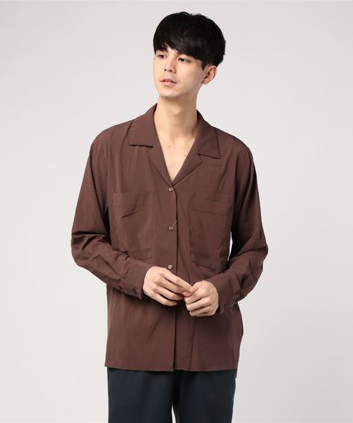 kutir（クティール）の「open collor shirt  / オープンカラーシャツ ビッグシルエット（シャツ/ブラウス・メンズ・レッド系その他/ベージュ/ブラウン/ベージュ系その他/ブラック/ブラウン系その他・MEDIUM/LARGE）」の11枚目の写真