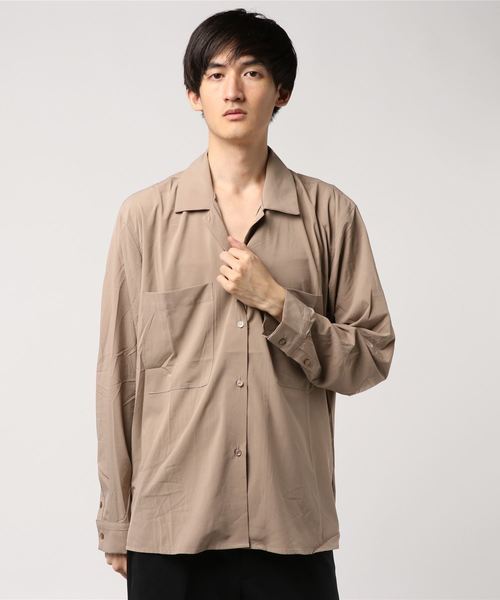 kutir（クティール）の「open collor shirt  / オープンカラーシャツ ビッグシルエット（シャツ/ブラウス・メンズ・レッド系その他/ベージュ/ブラウン/ベージュ系その他/ブラック/ブラウン系その他・MEDIUM/LARGE）」の12枚目の写真