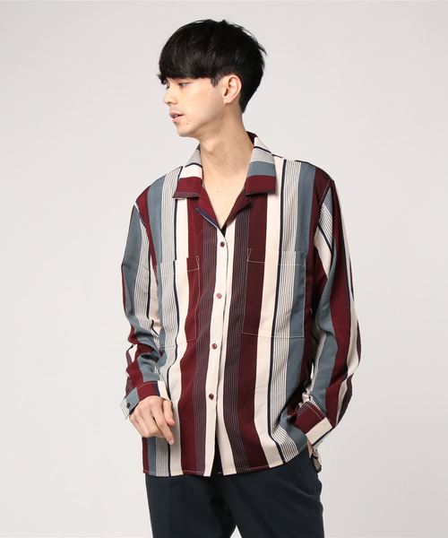 kutir（クティール）の「open collor shirt  / オープンカラーシャツ ビッグシルエット（シャツ/ブラウス・メンズ・レッド系その他/ベージュ/ブラウン/ベージュ系その他/ブラック/ブラウン系その他・MEDIUM/LARGE）」の13枚目の写真