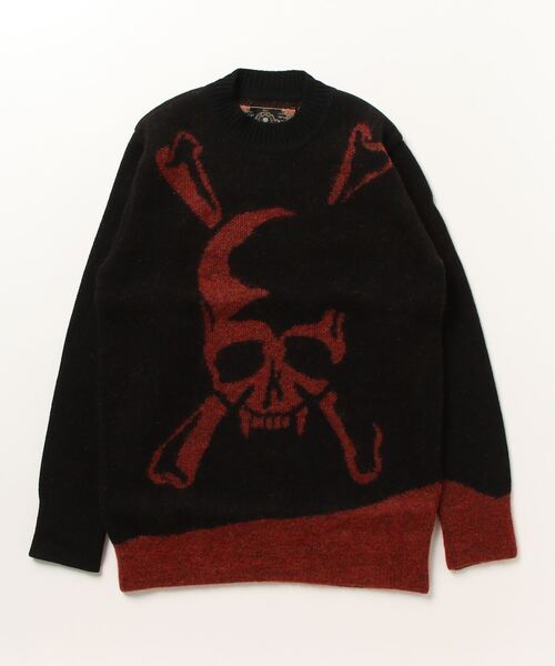 ROEN(ロエン)の「CASHMERE MOHAIR KNIT(ニット/セーター・メンズ・ブラック×レッド/ブラック×ライム・LARGE/MEDIUM)」の4枚目の写真