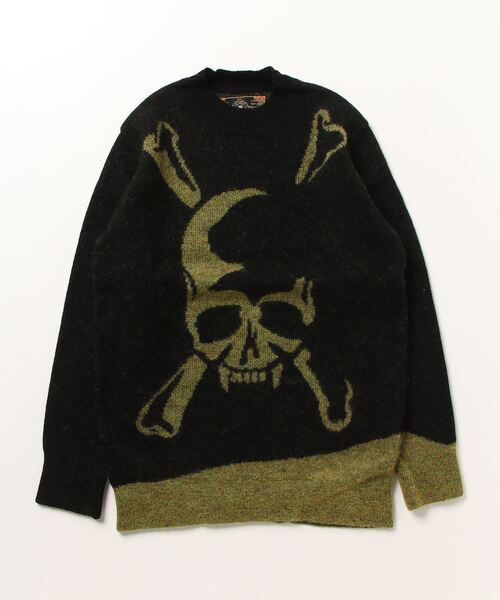 ROEN(ロエン)の「CASHMERE MOHAIR KNIT(ニット/セーター・メンズ・ブラック×レッド/ブラック×ライム・LARGE/MEDIUM)」の5枚目の写真