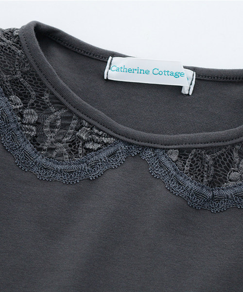 Catherine Cottage（キャサリンコテージ）の「ポイントレースカットソー（Tシャツ/カットソー・キッズ・ネイビー/グレー/ピンク/ライラック/ホワイト/ブラック・110/120/130/140）」の7枚目の写真