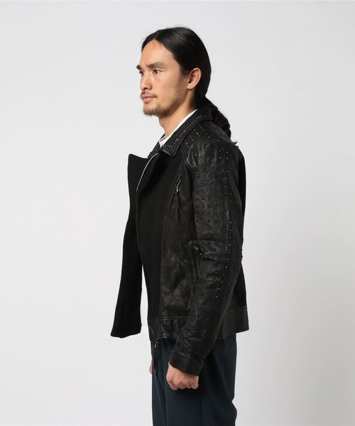 KMRii/ケムリ/Double Stud RD/BLK/ダブル スタッズライダース KMRii/ケムリ/Double Stud RD/BLK/ダブル スタッズライダース