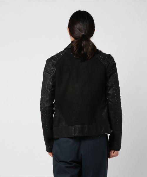 KMRii/ケムリ/Double Stud RD/BLK/ダブル スタッズライダース KMRii/ケムリ/Double Stud RD/BLK/ダブル スタッズライダース
