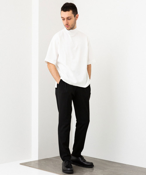 UNITED TOKYO モックネック　シャツ　サイズ1 ウェーブグラフィックモックネックTEE(1 WHITE): : メンズ