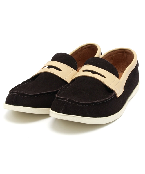 BEAMS LIGHTS Men's(ビームスライツ メンズ)の「○BEAMS LIGHTS / バイカラースエードローファー(ドレスシューズ・メンズ・ブラウン/ネイビー・MEDIUM/LARGE/SMALL)」の1枚目の写真