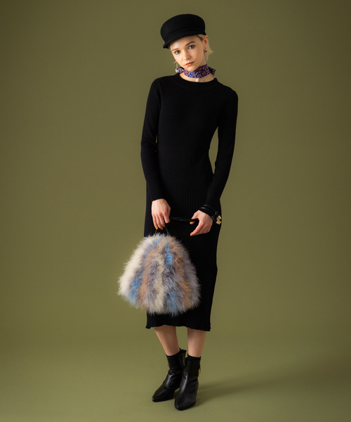 LAYMEE(レイミー)の「Lipnica knit OP / リプニカニットワンピ(ワンピース)」|ブラック