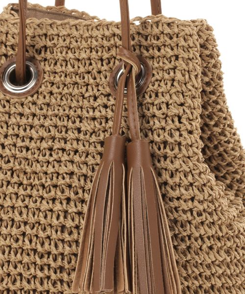 GLOBAL WORK（グローバルワーク）の「ペーパーキンチャクBAG/834669（ショルダーバッグ・レディース・ホワイト/チャコールグレー/ベージュ・FREE）」の12枚目の写真