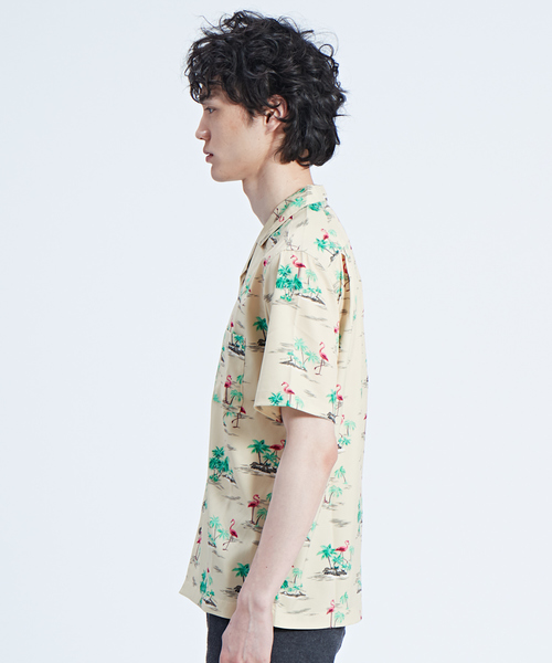 ABAHOUSE GRAY(アバハウスグレイ)の「【展開店舗限定】フラミンゴ柄 オープンカラー 半袖シャツ(シャツ/ブラウス・メンズ・ホワイト/ベージュ/ネイビー・46/48/50)」の13枚目の写真