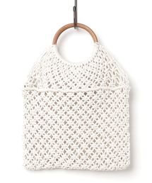 Cheek | ウッドハンドル編み込みBAG(ハンドバッグ)