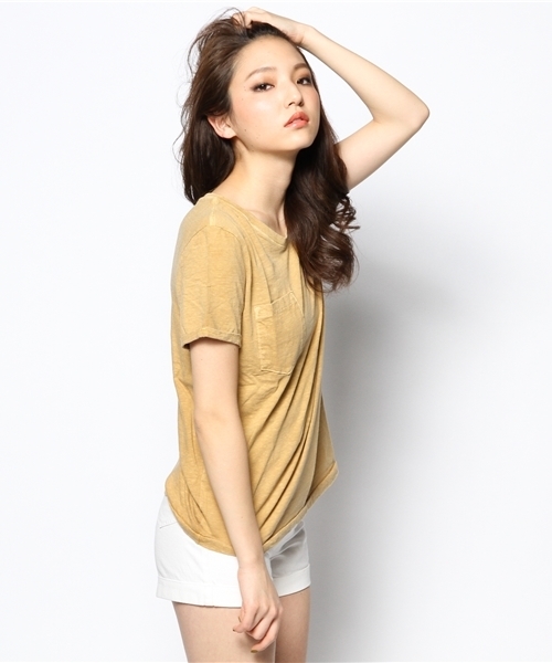 goa（ゴア）の「ピグメントコットンボーイズＴシャツ（Tシャツ/カットソー・レディース・アイボリー/ブラック/ベージュ/カーキ/イエロー・FREE）」の5枚目の写真