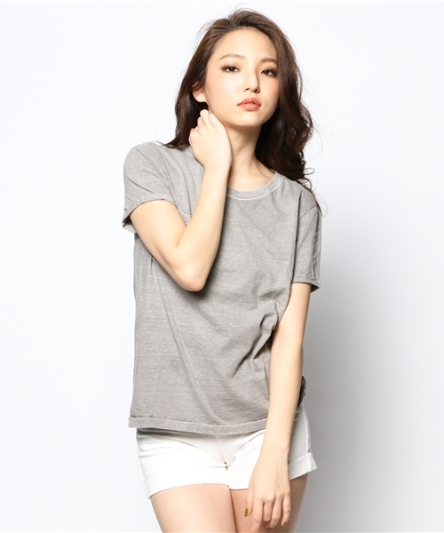 goa（ゴア）の「ピグメントコットンボーイズＴシャツ（Tシャツ/カットソー・レディース・アイボリー/ブラック/ベージュ/カーキ/イエロー・FREE）」の3枚目の写真