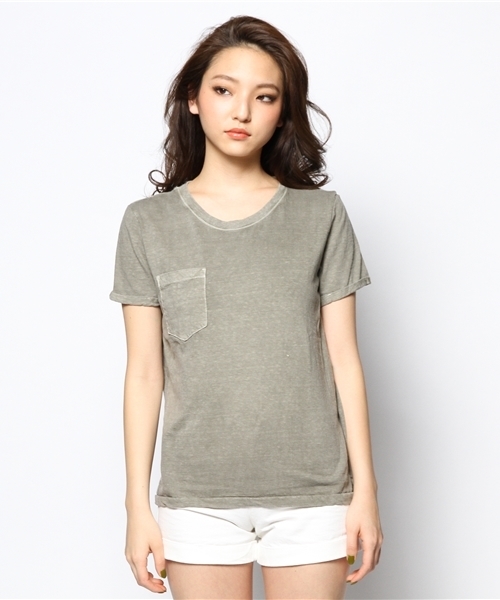 goa（ゴア）の「ピグメントコットンボーイズＴシャツ（Tシャツ/カットソー・レディース・アイボリー/ブラック/ベージュ/カーキ/イエロー・FREE）」の8枚目の写真