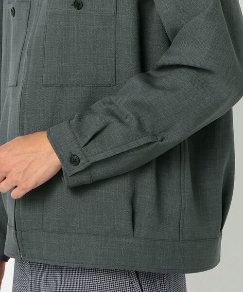 GLOSTER（グロスター）の「ZIPアップ オープンカラーシャツ（ブルゾン・メンズ・ネイビー/ブラウン/グレー・S/M/L/XL）」の8枚目の写真