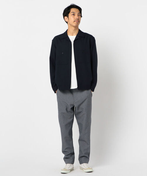 GLOSTER（グロスター）の「ZIPアップ オープンカラーシャツ（ブルゾン・メンズ・ネイビー/ブラウン/グレー・S/M/L/XL）」の14枚目の写真