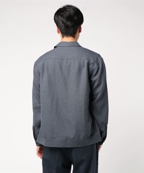 GLOSTER（グロスター）の「ZIPアップ オープンカラーシャツ（ブルゾン・メンズ・ネイビー/ブラウン/グレー・S/M/L/XL）」の20枚目の写真