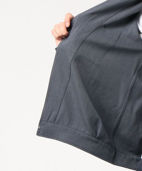 GLOSTER（グロスター）の「ZIPアップ オープンカラーシャツ（ブルゾン・メンズ・ネイビー/ブラウン/グレー・S/M/L/XL）」の21枚目の写真