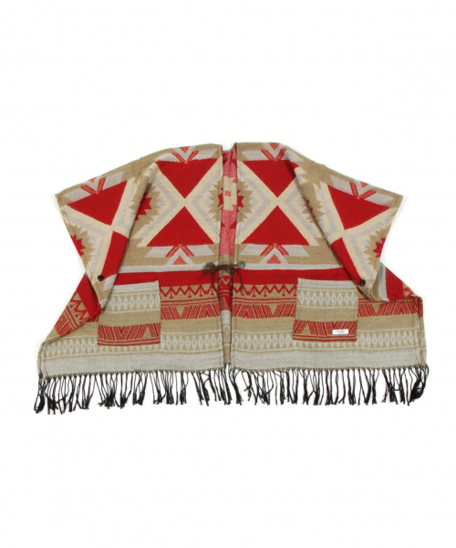 BAYFLOW（ベイフロー）の「ネイティブポンチョショール（ストール/ショール・メンズ・ブラック/ベージュ・FREE）」の2枚目の写真