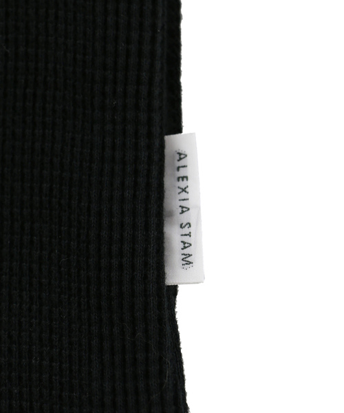 ALEXIA STAM（アリシアスタン）の「Cut Out Neck Waffle Top/カットアウトネックワッフルトップ（Tシャツ/カットソー・レディース・ブラック/グレー/アイボリー・FREE）」の12枚目の写真