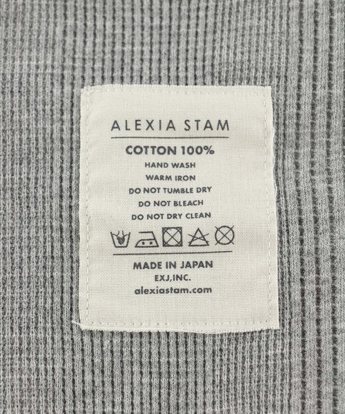 ALEXIA STAM（アリシアスタン）の「Cut Out Neck Waffle Top/カットアウトネックワッフルトップ（Tシャツ/カットソー・レディース・ブラック/グレー/アイボリー・FREE）」の5枚目の写真