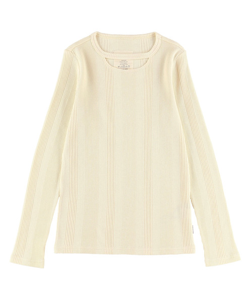 ALEXIA STAM（アリシアスタン）の「Cut Out Neck Waffle Top/カットアウトネックワッフルトップ（Tシャツ/カットソー・レディース・ブラック/グレー/アイボリー・FREE）」の8枚目の写真