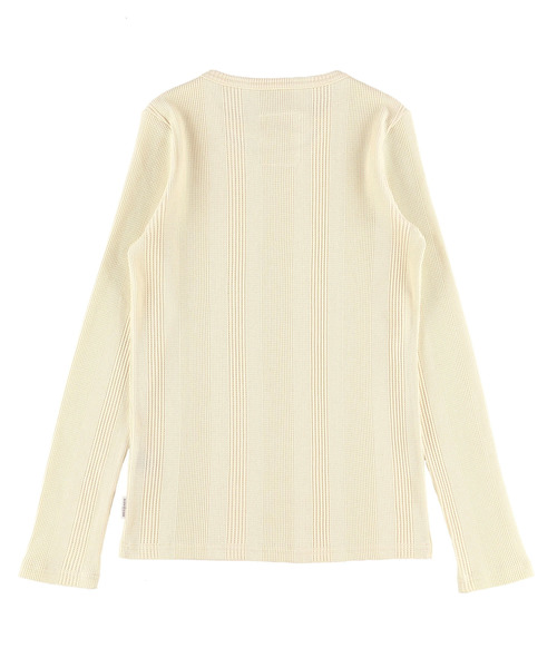 ALEXIA STAM（アリシアスタン）の「Cut Out Neck Waffle Top/カットアウトネックワッフルトップ（Tシャツ/カットソー・レディース・ブラック/グレー/アイボリー・FREE）」の9枚目の写真