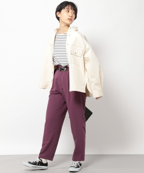 PAGEBOY（ページボーイ）の「ボーダーBIGプルオーバー（Tシャツ/カットソー・レディース・ホワイト×ブラック/ホワイト×ネイビー/ベージュ・FREE）」の8枚目の写真